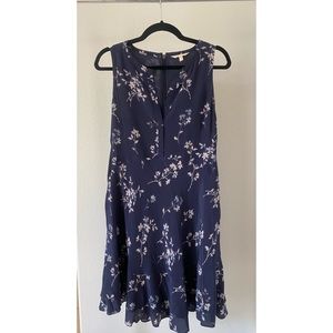 Rebecca Taylor Blue/Purple Dress w Pink Flowers